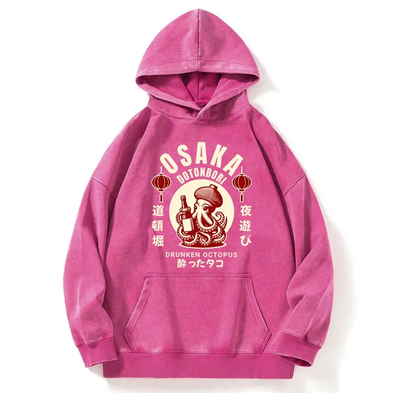 Tokyo-Tiger Retro Osaka Octopus Washed Hoodie