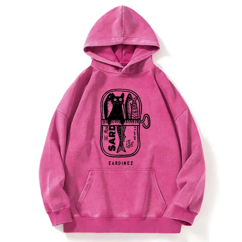 Tokyo-Tiger Cat Hiding In A Sardine Washed Hoodie