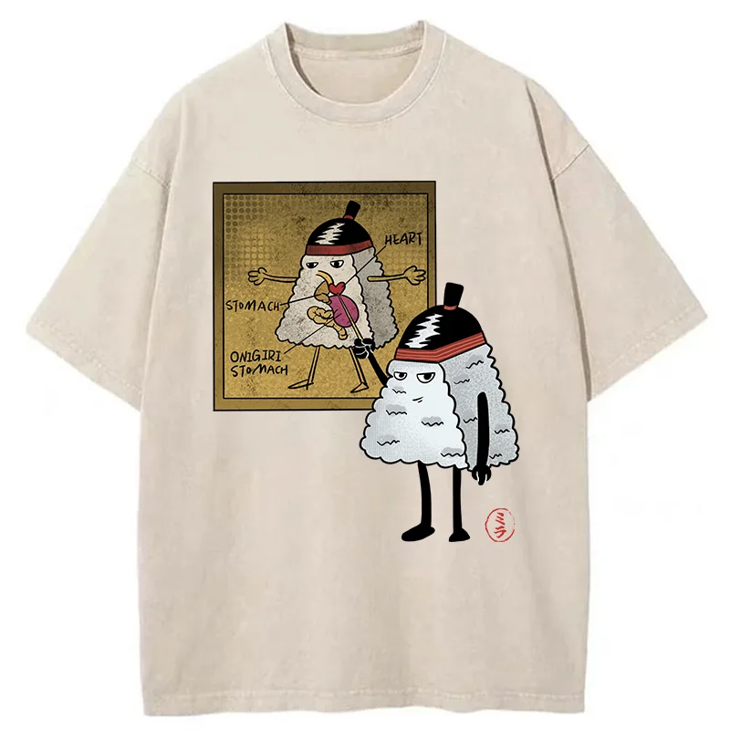 Tokyo-Tiger Onigiri Biology Lesson Washed T-Shirt
