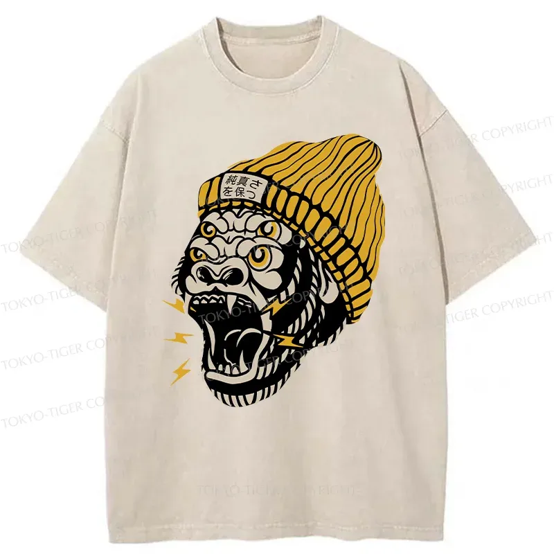 Tokyo-Tiger Howler Monkey Washed T-Shirt
