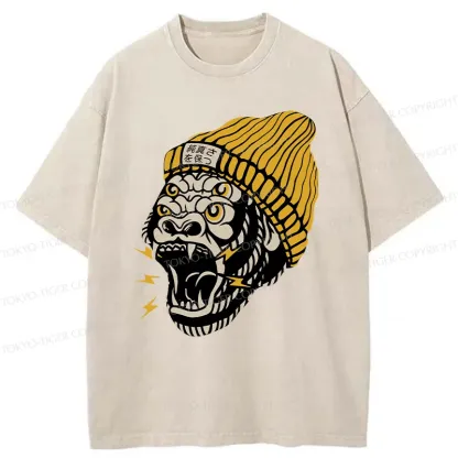 Tokyo-Tiger Howler Monkey Washed T-Shirt