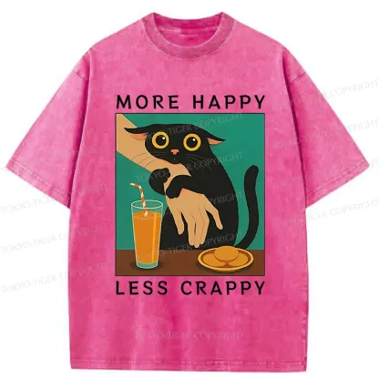 Tokyo-Tiger Cat Hugging Person Washed T-Shirt