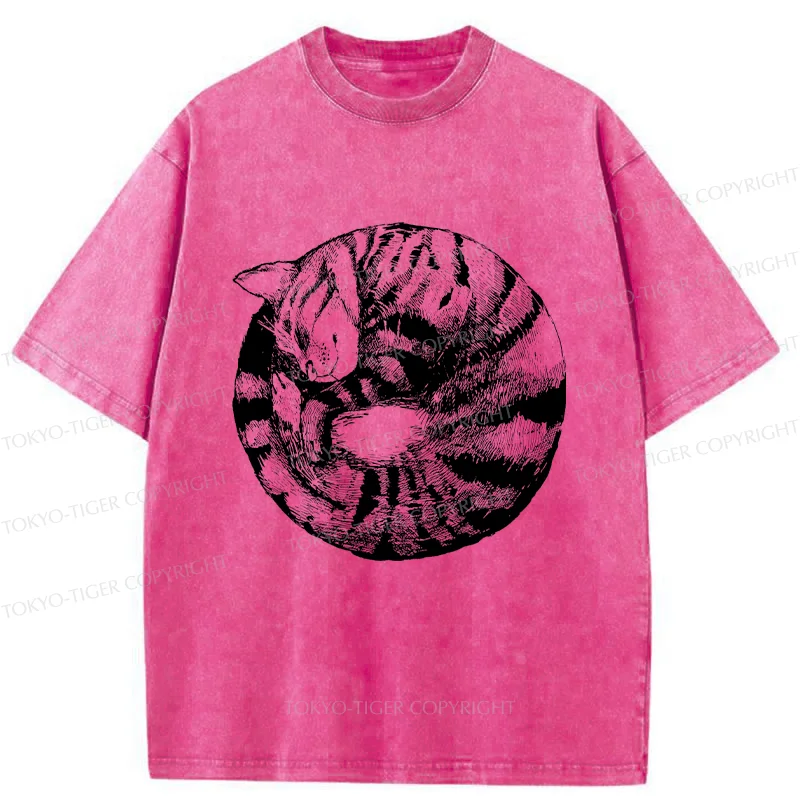 Tokyo-Tiger A Plate Of Cat Washed T-Shirt