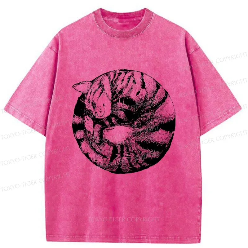 Tokyo-Tiger A Plate Of Cat Washed T-Shirt