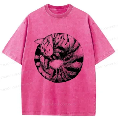 Tokyo-Tiger A Plate Of Cat Washed T-Shirt