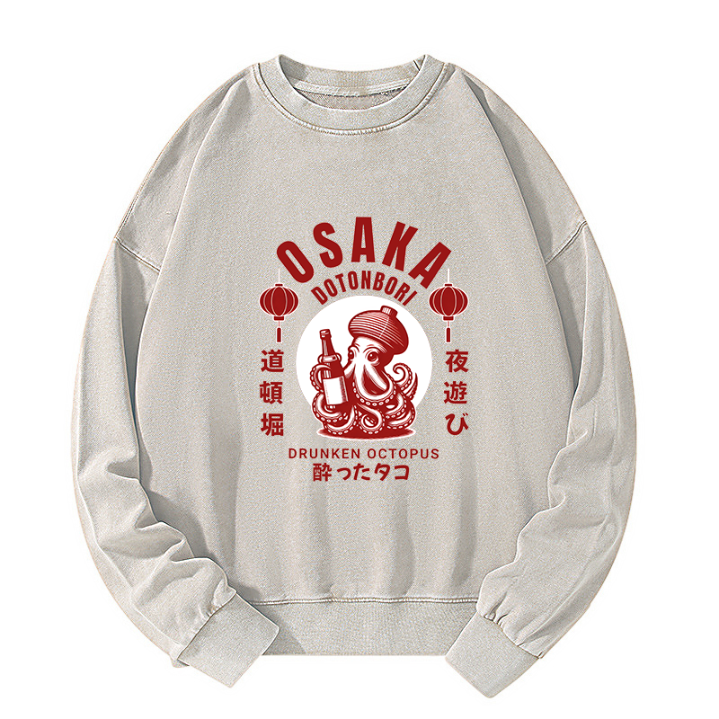 Tokyo-Tiger Retro Osaka Octopus Washed Sweatshirt