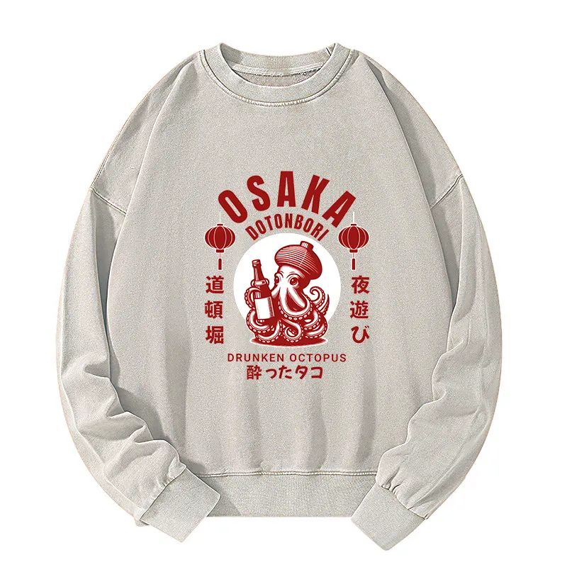 Tokyo-Tiger Retro Osaka Octopus Washed Sweatshirt
