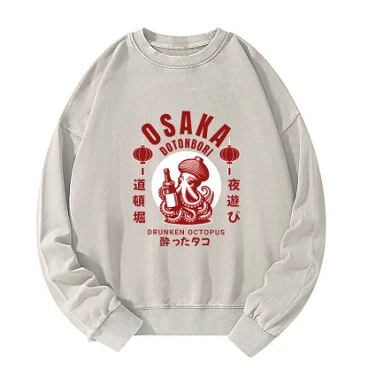 Tokyo-Tiger Retro Osaka Octopus Washed Sweatshirt