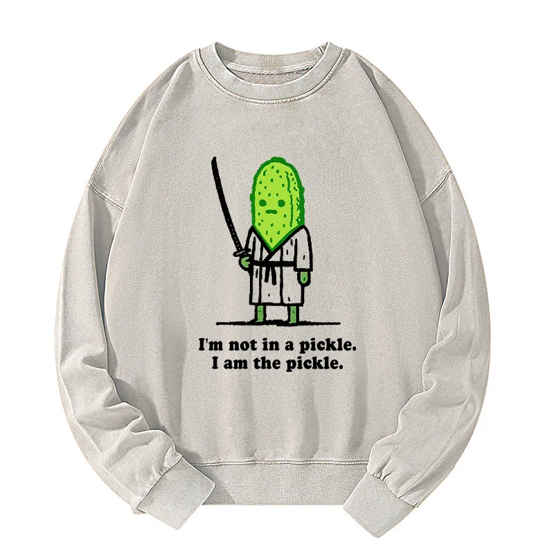 Tokyo-Tiger Funny Cucumber Samurai Washed Sweatshirt