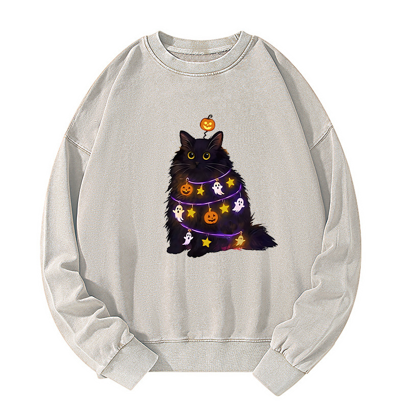 Tokyo-Tiger Halloween Cat Washed Sweatshirt