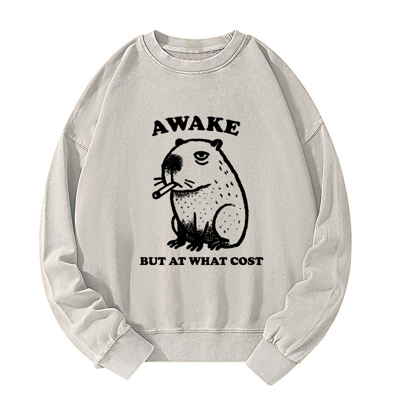 Tokyo-Tiger Smoking Capybara Washed Sweatshirt