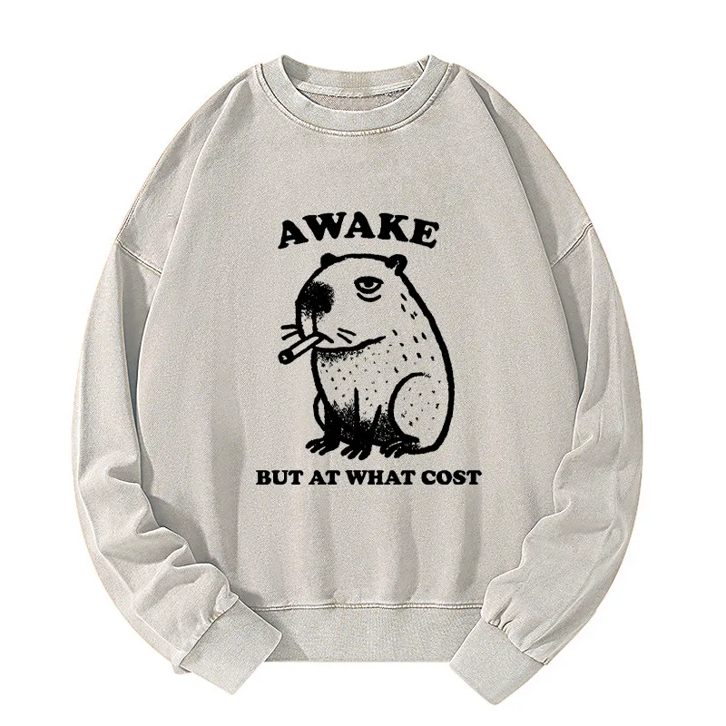 Tokyo-Tiger Smoking Capybara Washed Sweatshirt Sale