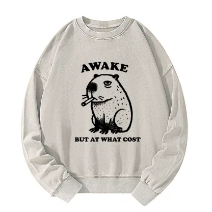 Tokyo-Tiger Smoking Capybara Washed Sweatshirt