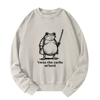 Tokyo-Tiger Funny Fat Samurai Frog Washed Sweatshirt