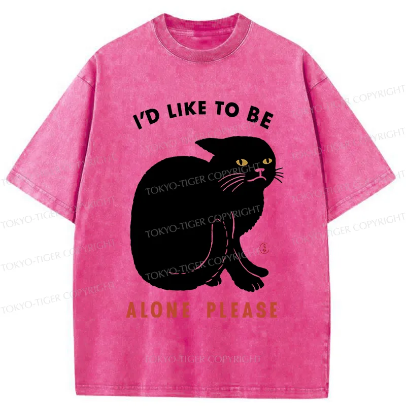 Tokyo-Tiger Cat Alone Japan Washed T-Shirt