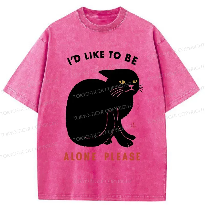 Tokyo-Tiger Cat Alone Japan Washed T-Shirt