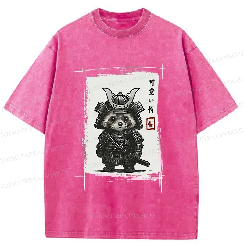 Tokyo-Tiger Samurai Baby Raccoon Washed T-Shirt
