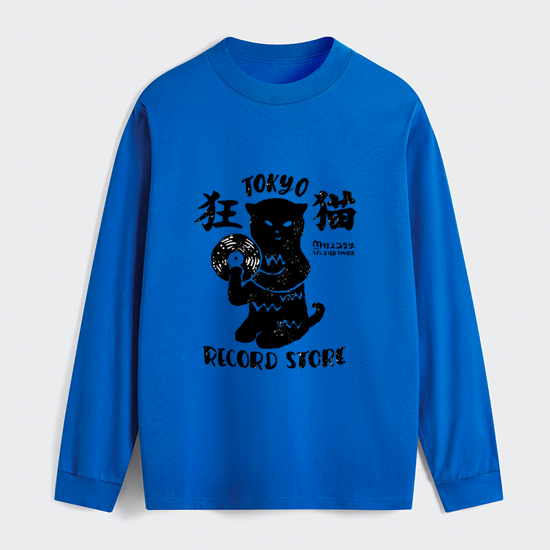 Tokyo-Tiger Tokyo Record Store Cat CD Classic Long Sleeve T-Shirt