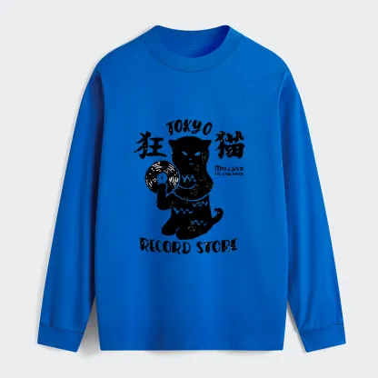 Tokyo-Tiger Tokyo Record Store Cat CD Classic Long Sleeve T-Shirt