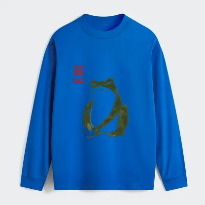 Tokyo-Tiger Woodblock Print Frog Classic Long Sleeve T-Shirt