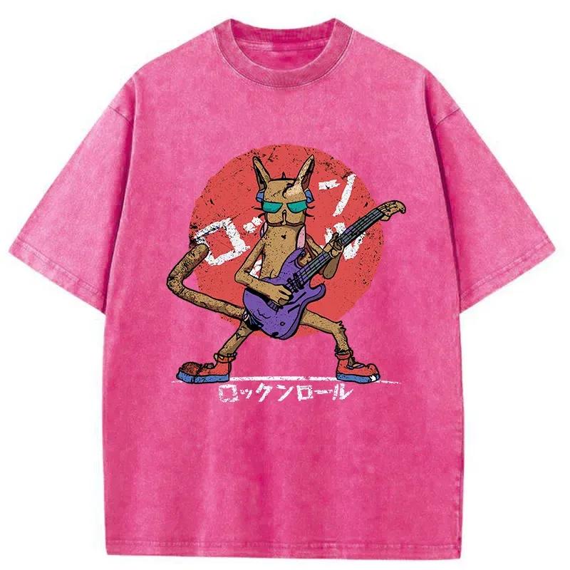 Tokyo-Tiger Rock Cat Washed T-Shirt