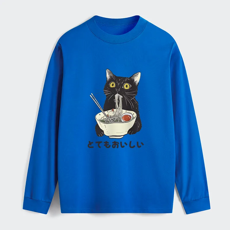 Tokyo-Tiger Cats Eat Ramen Noodles Classic Long Sleeve T-Shirt