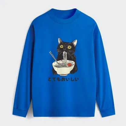 Tokyo-Tiger Cats Eat Ramen Noodles Classic Long Sleeve T-Shirt