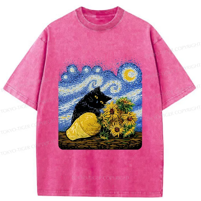 Tokyo-Tiger Cat Knocked Over The Vase Washed T-Shirt