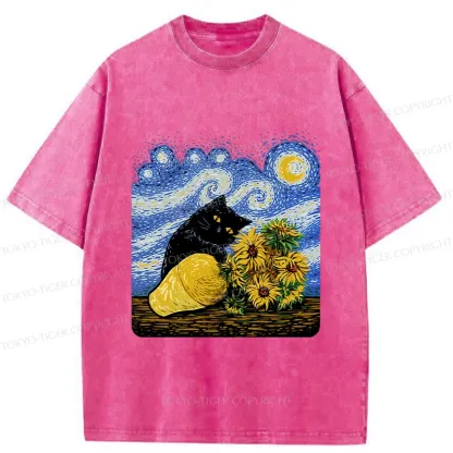 Tokyo-Tiger Cat Knocked Over The Vase Washed T-Shirt