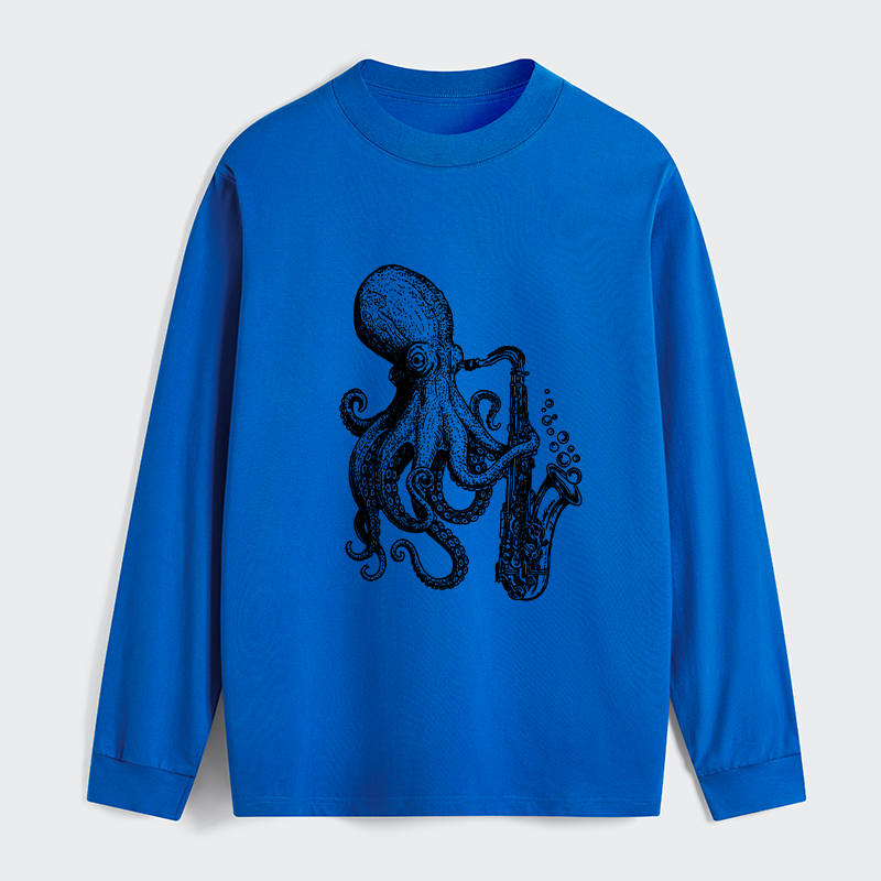 Tokyo-Tiger Octopus Playing Saxophone Classic Long Sleeve T-Shirt