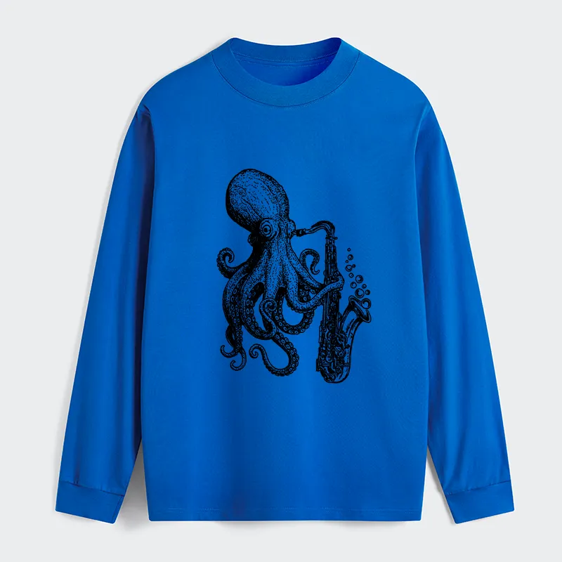 Tokyo-Tiger Octopus Playing Saxophone Classic Long Sleeve T-Shirt