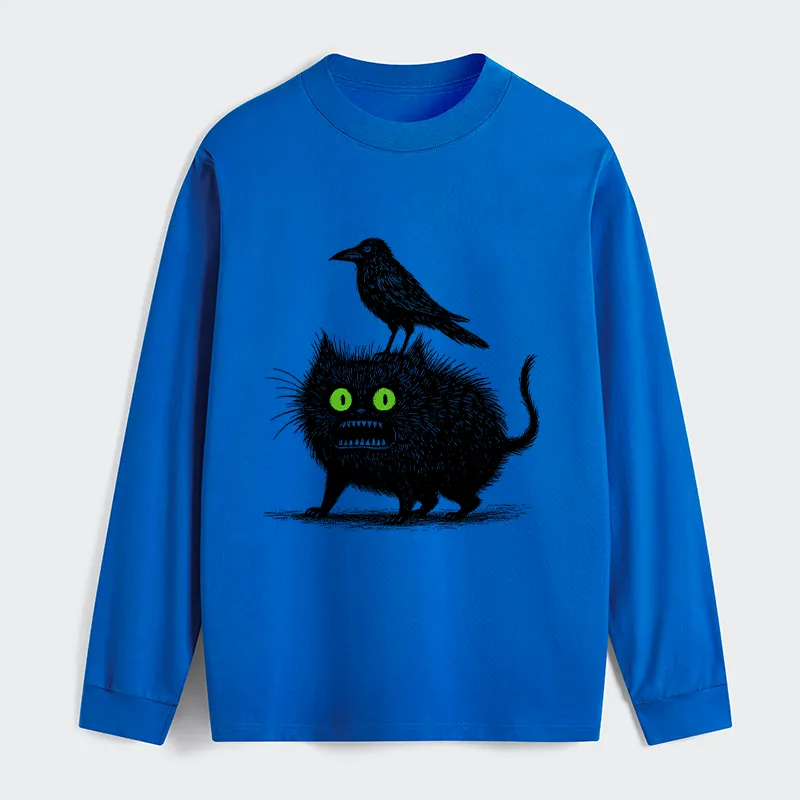 Tokyo-Tiger Crow And Black Cat Long Sleeve T-Shirt