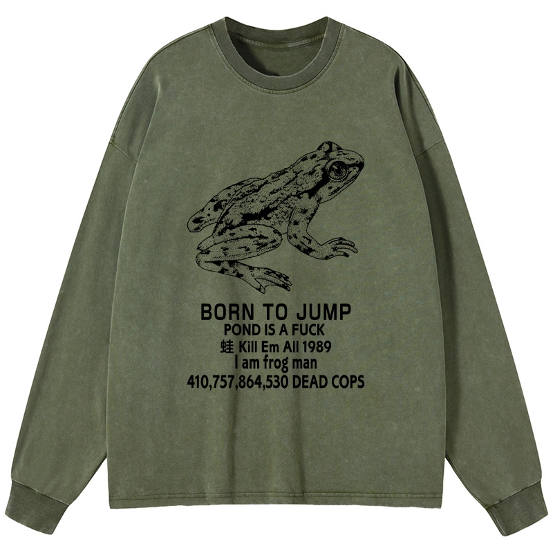 Tokyo-Tiger Born To Jump Washed Long Sleeve T-Shirt