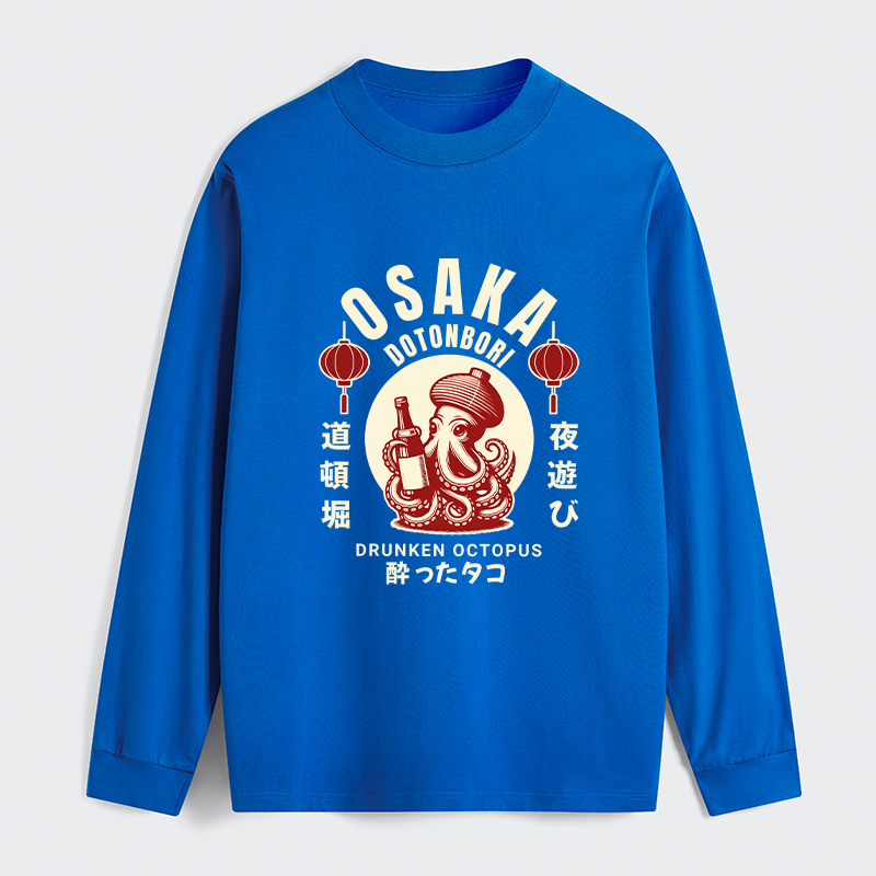 Tokyo-Tiger Retro Osaka Octopus Long Sleeve T-Shirt