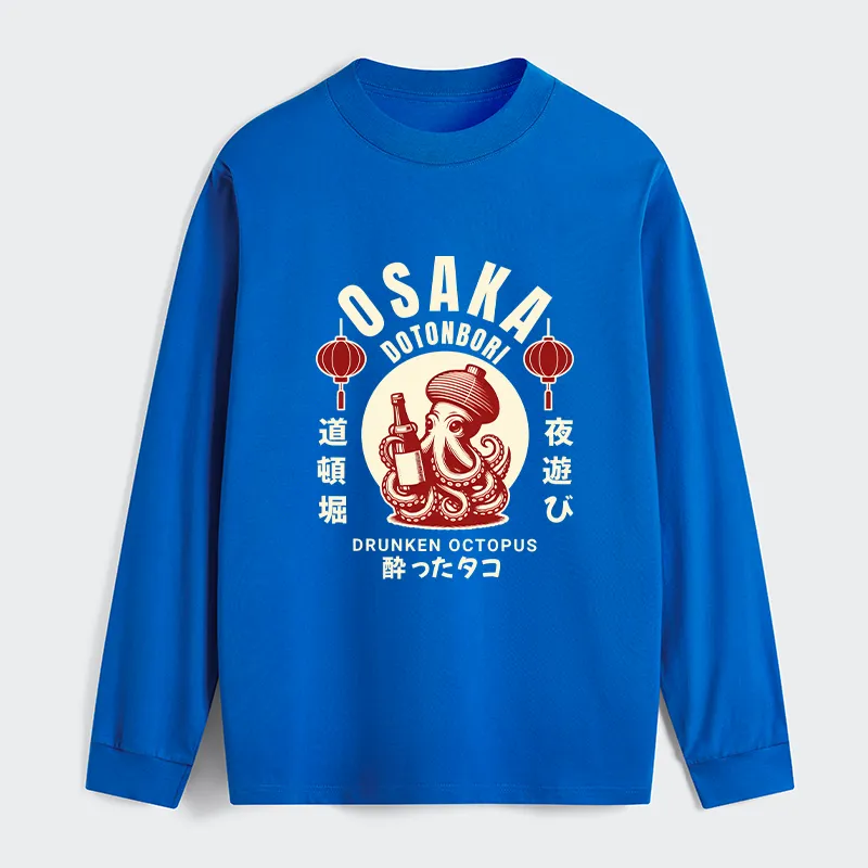 Tokyo-Tiger Retro Osaka Octopus Long Sleeve T-Shirt