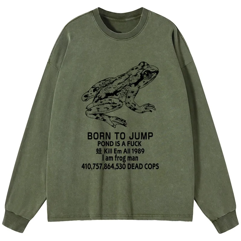 Tokyo-Tiger Born To Jump Washed Long Sleeve T-Shirt