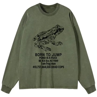 Tokyo-Tiger Born To Jump Washed Long Sleeve T-Shirt