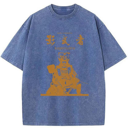 Tokyo-Tiger Japanese Shadow Samurai Washed T-Shirt