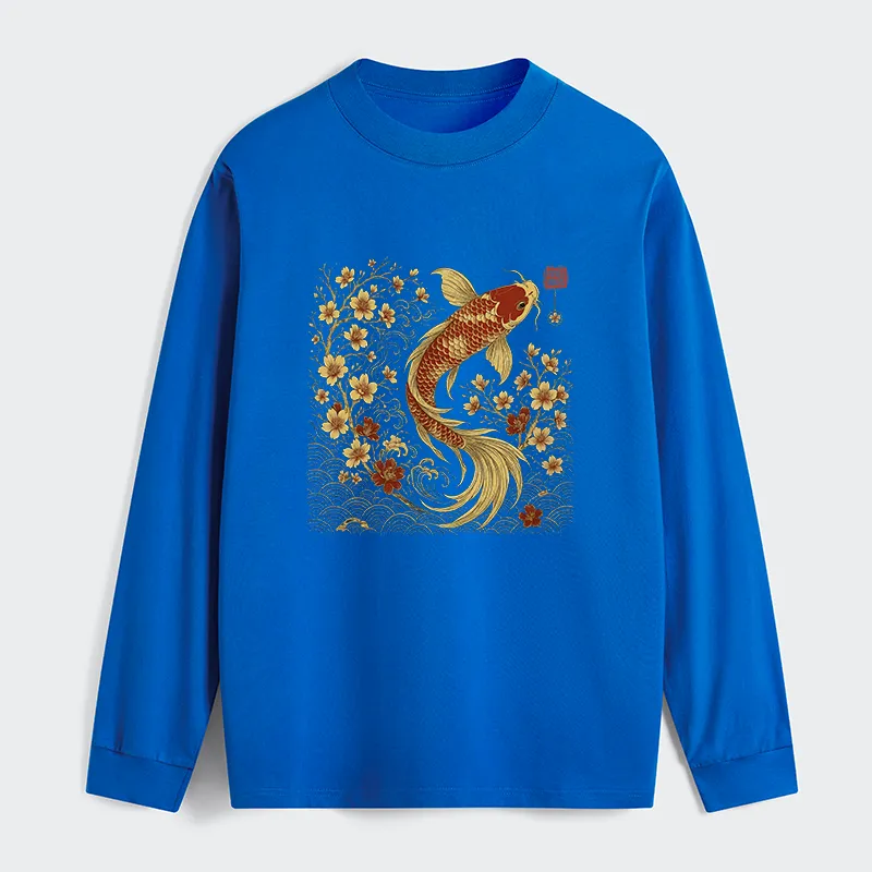 Tokyo-Tiger Vintage Sakura And Koi Classic Long Sleeve T-Shirt