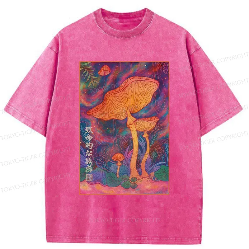 Tokyo-Tiger Magic Mushrooms Washed T-Shirt