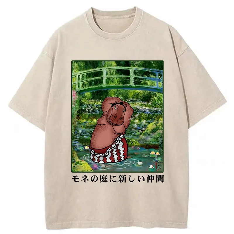 Tokyo-Tiger A New Addition To Monet's Garden Washed T-Shirt