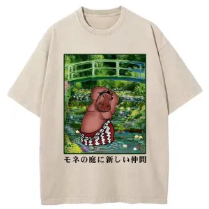 Image of Tokyo-Tiger A New Addition To Monet's Garden Washed T-Shirt