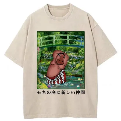 Tokyo-Tiger A New Addition To Monet's Garden Washed T-Shirt