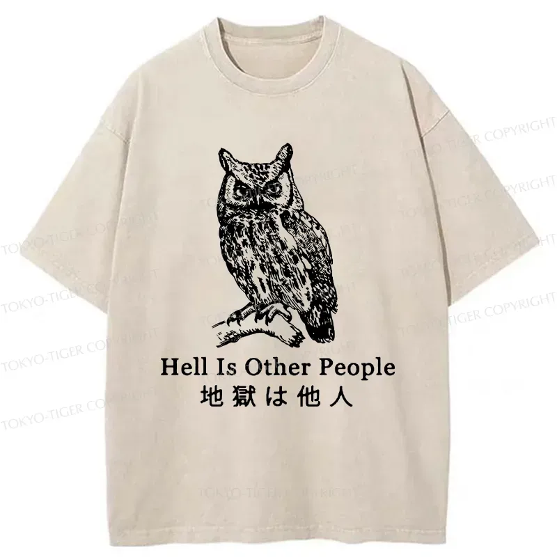 Tokyo-Tiger Hell Is Other People Washed T-Shirt