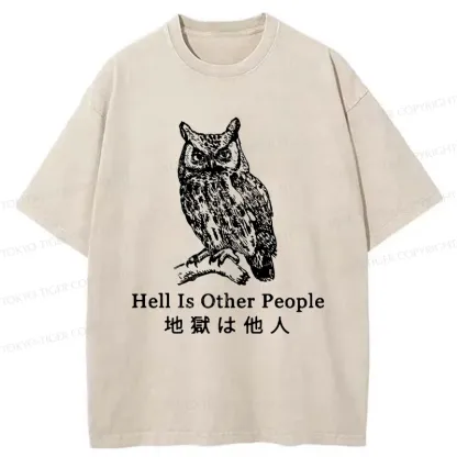 Tokyo-Tiger Hell Is Other People Washed T-Shirt
