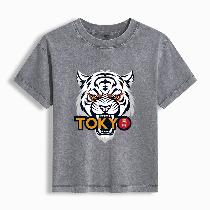 Tokyo-Tiger Logo Women's Washed T-shirt