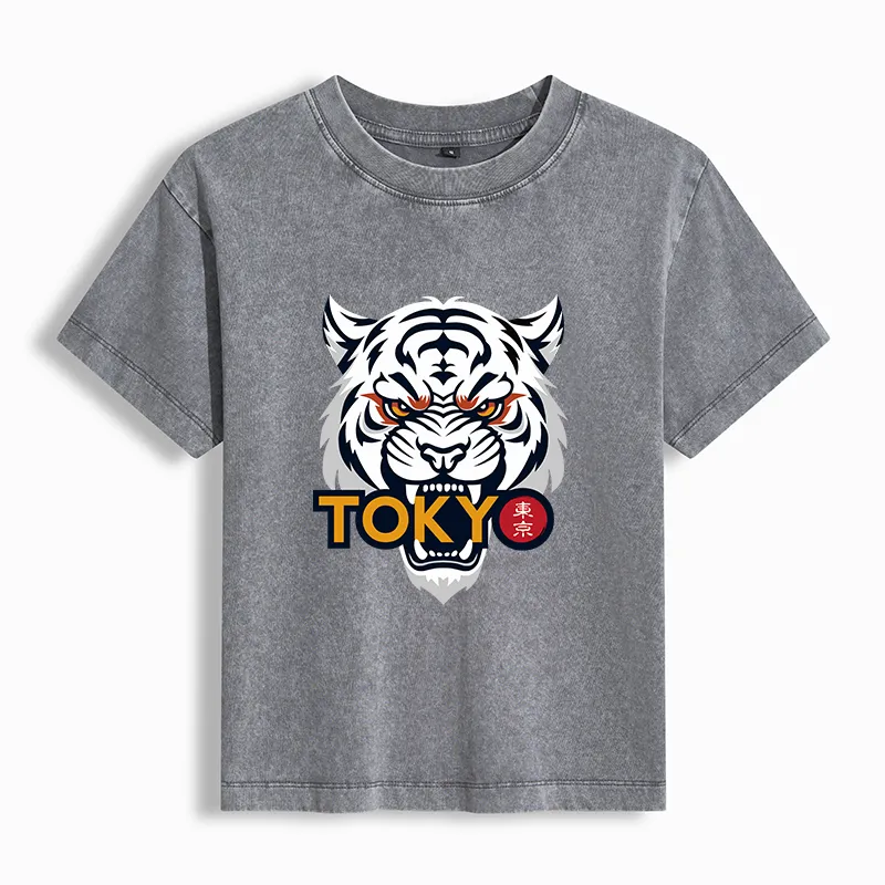 Tokyo-Tiger Logo Women's Washed T-shirt