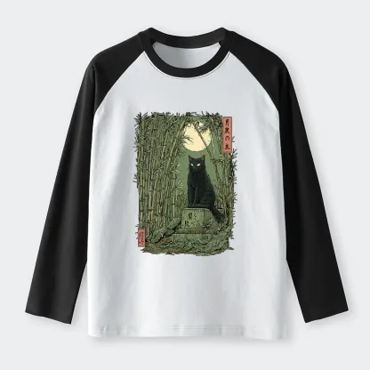 Tokyo-Tiger Black Cat In The Bamboo Forest long sleeve T-shirt