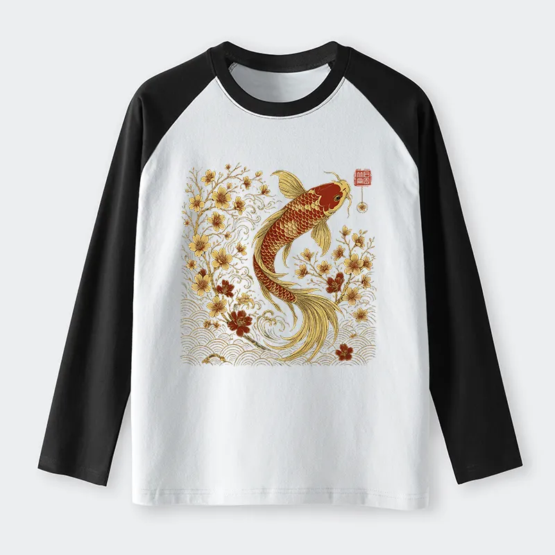 Tokyo-Tiger Vintage Sakura And Koi long sleeve T-shirt