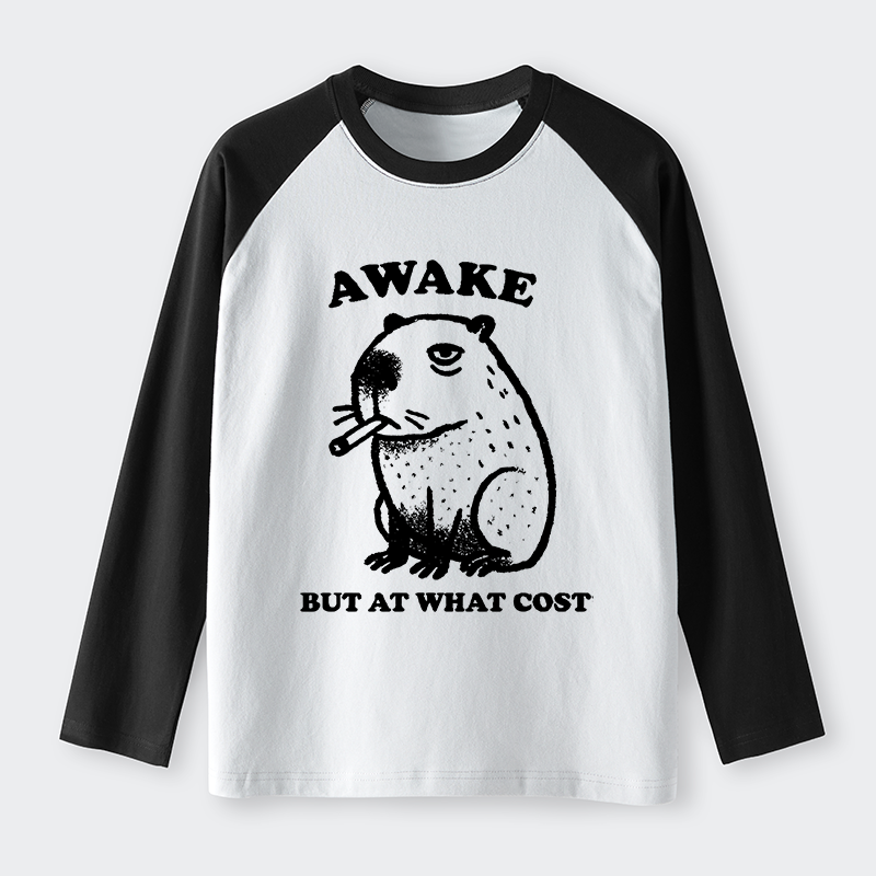 Tokyo-Tiger Smoking Capybara Raglan Long Sleeve T-shirt